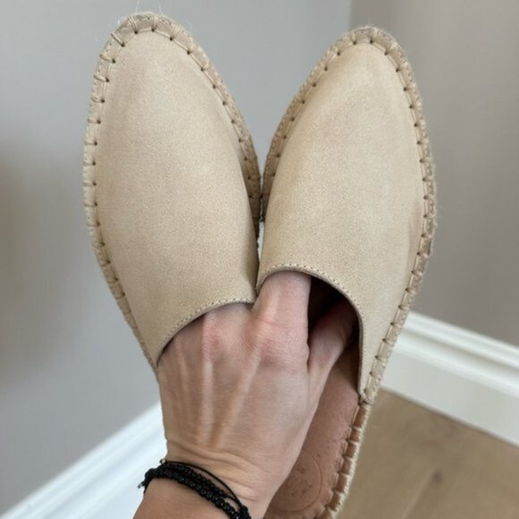 Aloha’s Espadrilles Suede Cream Slide Flat - Picture 2 of 5